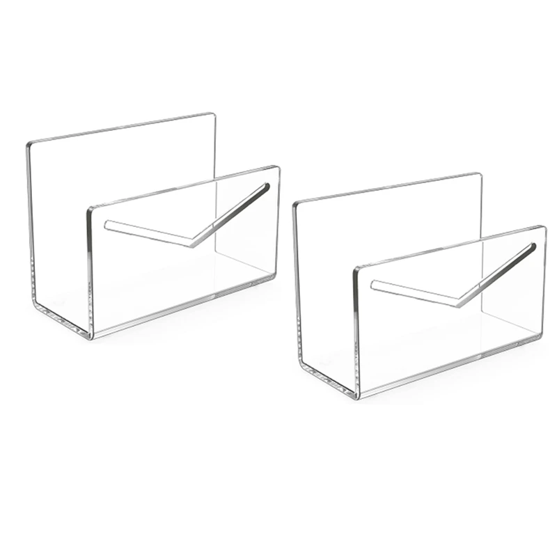 Clear Mail Organizer 2Pcs Acrylic Vertical File And Letter Holder For Desk Light-Weight Envelope And Bill Sorter Easy Install