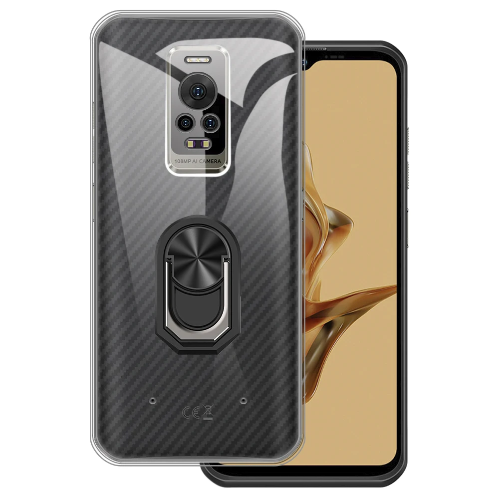 Luxury Shockproof Ring Holder For Ulefone Armor 17 Pro Case Soft Silicone TPU Protective Holder Cover