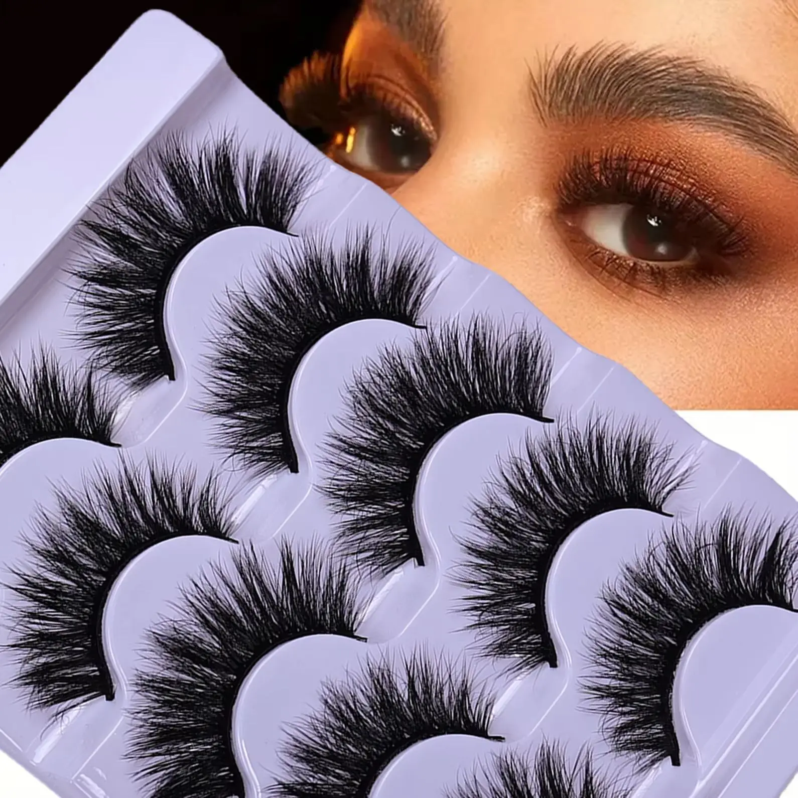 5 Paar dramatische künstliche Wimpern für den täglichen Charme und besondere Anlässe. Einfach zu verwendendes Set mit künstlichen Wimpern