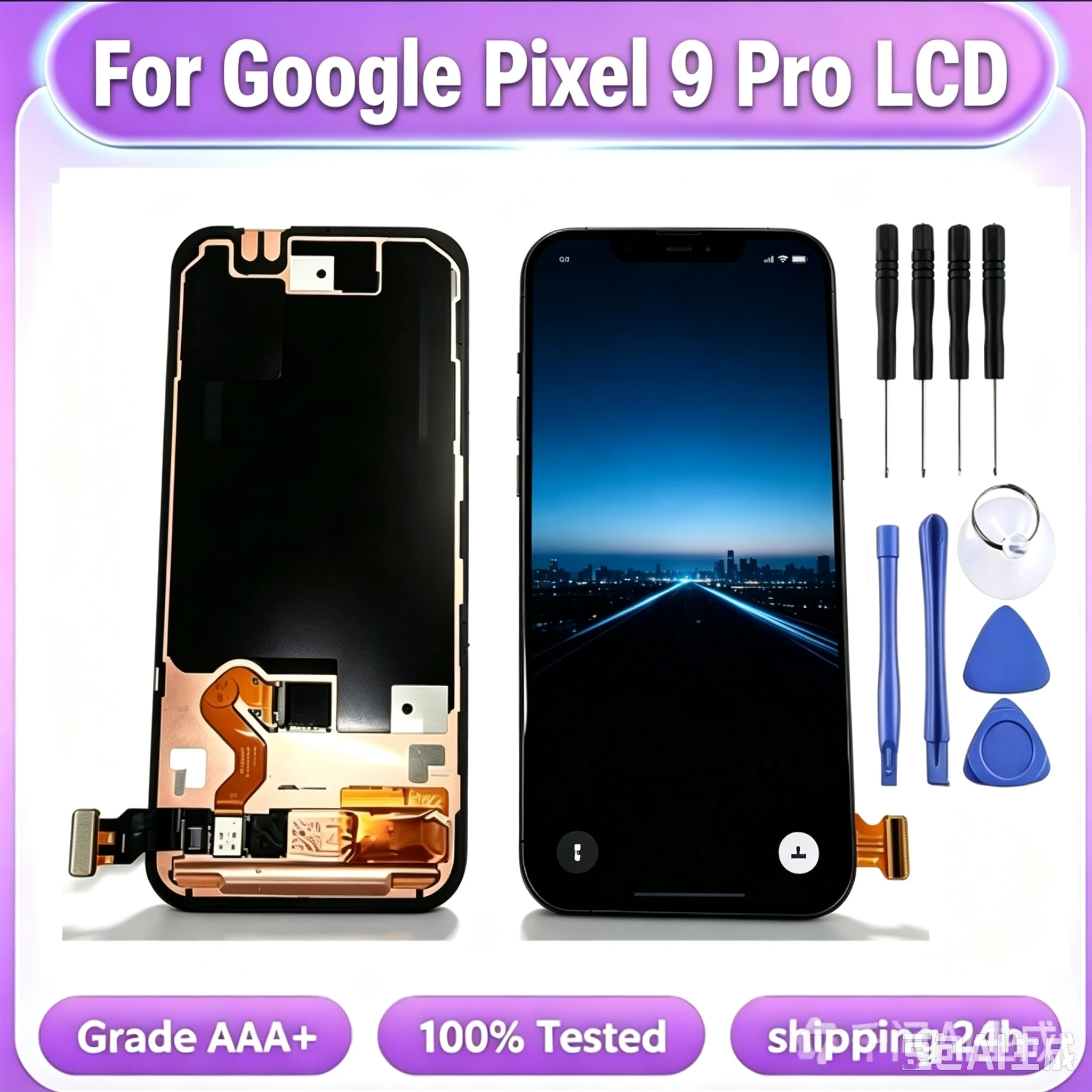 120Hz 6.3“Orig For Google Pixel 9 Pro LCD Replacem GR83Y GEC77 GWVK6 for Google Pixel 9 Pro LCD Display Touch Digitizer Assembly
