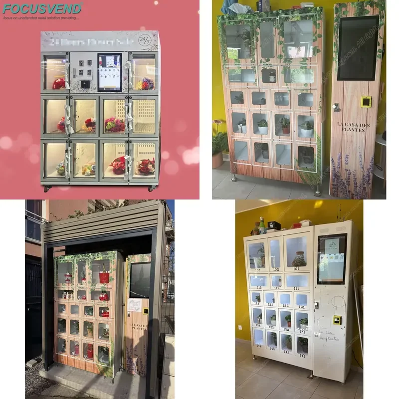 The Focusvend flower vending machine provides you with fresh flowers 24 hours a day, and the smart locker is equipped with a