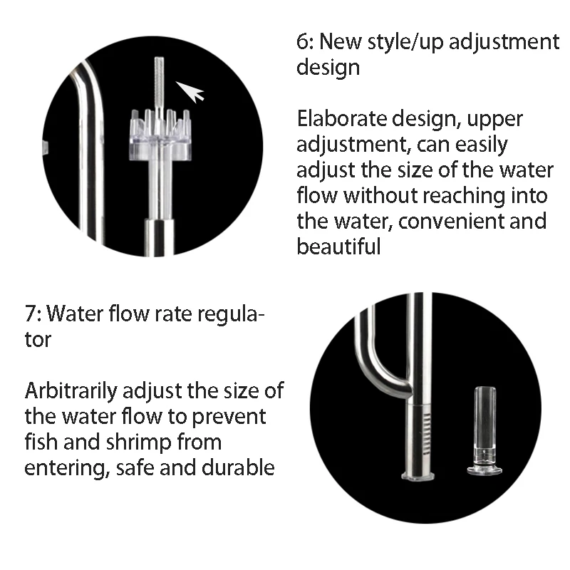 Aquarium 304 Stainless Steel Lily Tube Rotating Surface Inlet And Outlet 12/16mmFish Tank Filter High Quality Fish Tank Filter