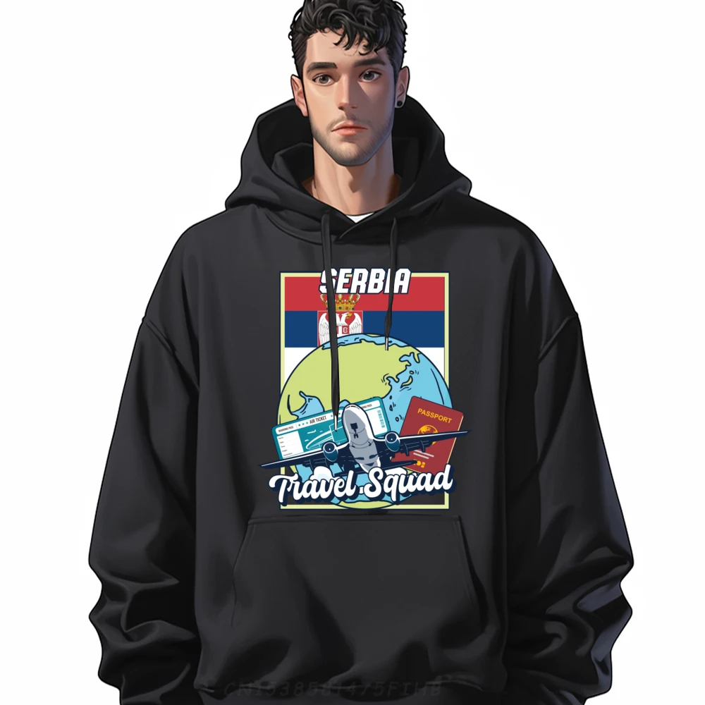 

Serbia Travel Squad Passport Airplane Globe Serbia Funny Pullover Hoodies Oversized Hoodie Thanksgiving