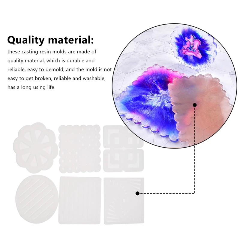 Moldes De Resina De Coaster Irregular, Coasters Moldes De Fundição, Moldes De Coaster De Silicone Para Fazer Coasters, Tapete De Copo, Castiçal