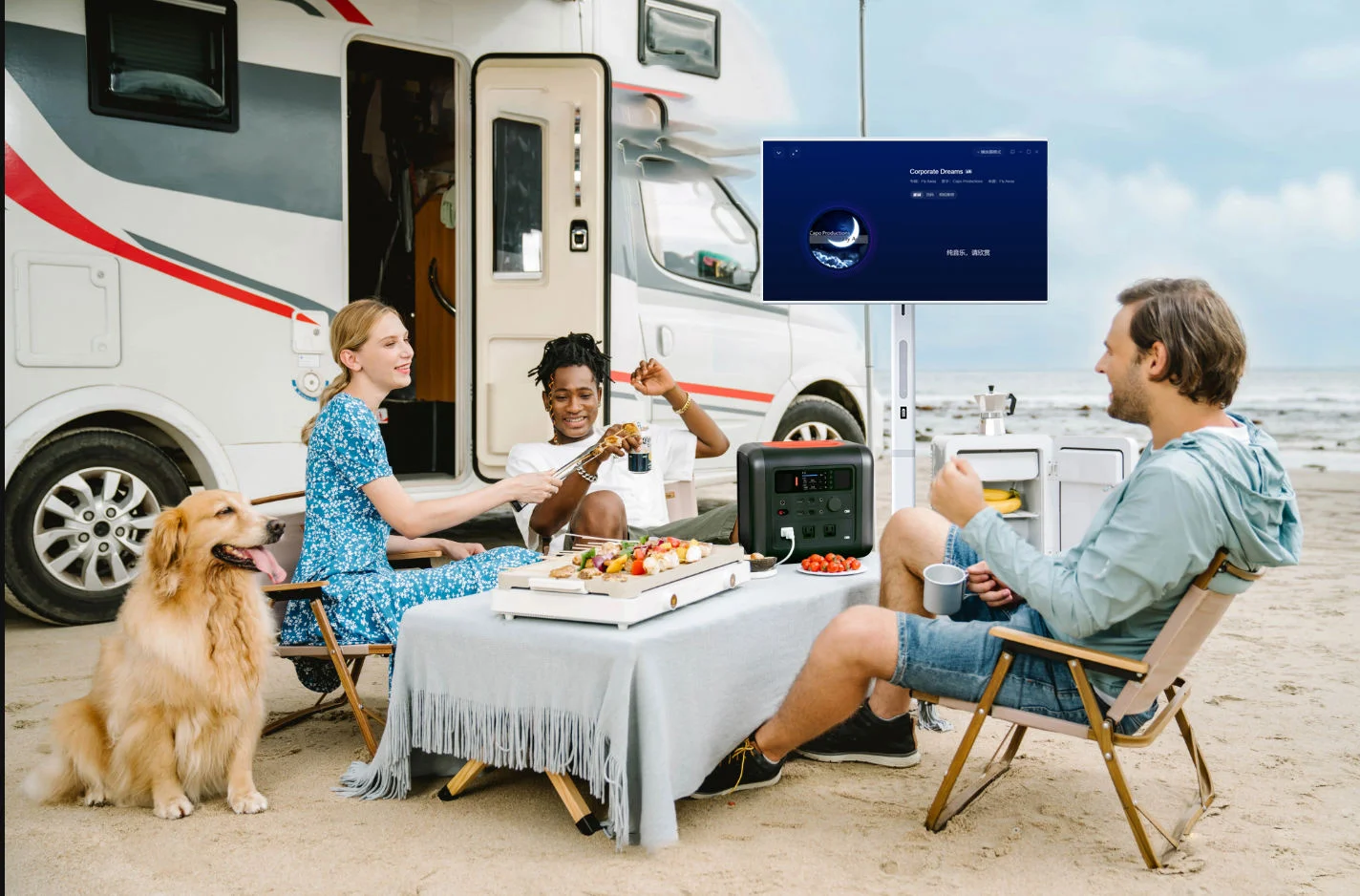 32-Inch Portable TV with Incell Touch Screen | 8G RAM+128G Storage | 1080P TV on Wheels | Bestie Screen Built-in | 8H Video Play