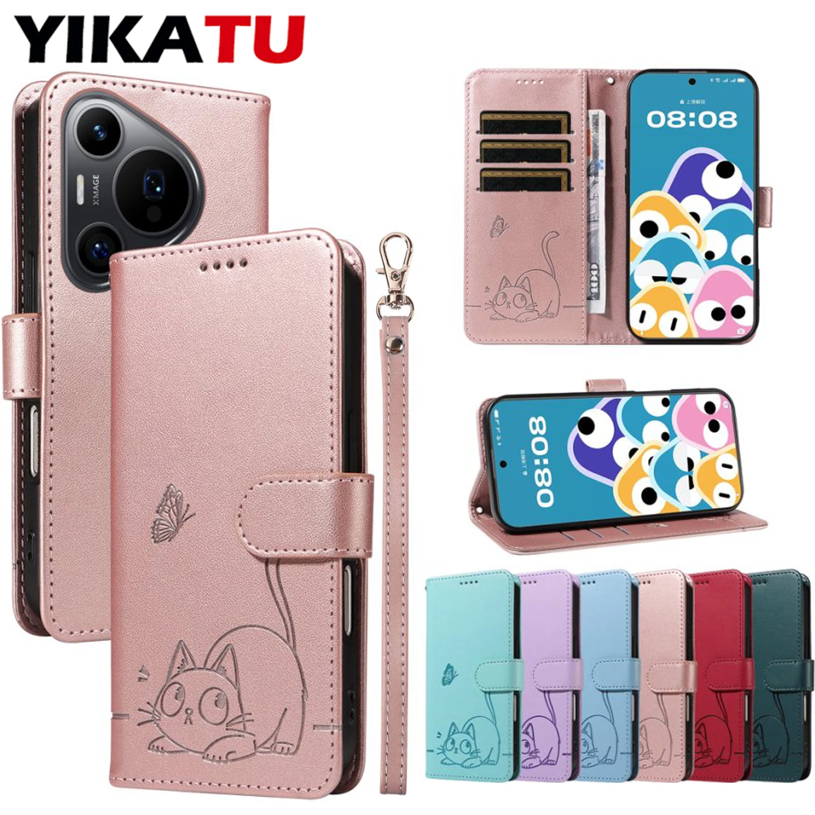 

Magnetic Flip Slot Wallet Leather Case For Huawei P70 P30 P20 Pro P10 Lite Nova 12S 12 11 5G SE 4G 9 8i 5T 3E 2i 3 Mate 20 10