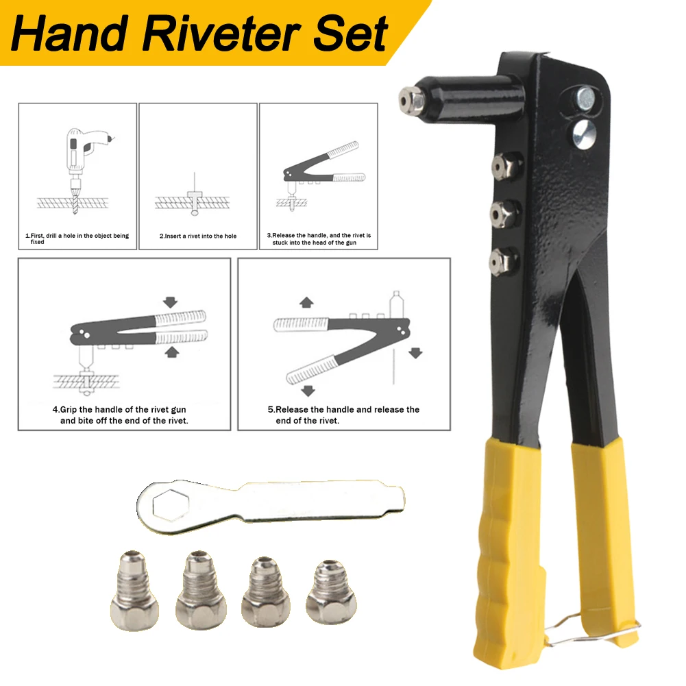 Rivet Nut Hand Threaded Rivet Nuts Gun Manual Riveter Gun Removable Riveting Tool DIY for Metal Automotive Rivet Nut Tool