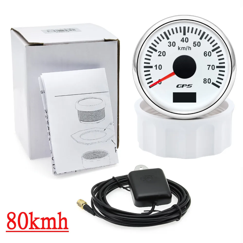 HD 52 MM GPS Snelheidsmeter 30/60/80/120/200 Km/h Boot Auto Vrachtwagen Snelheidsmeter Meter 7 Kleur Backlight Met GPS Antenne 9-32 V