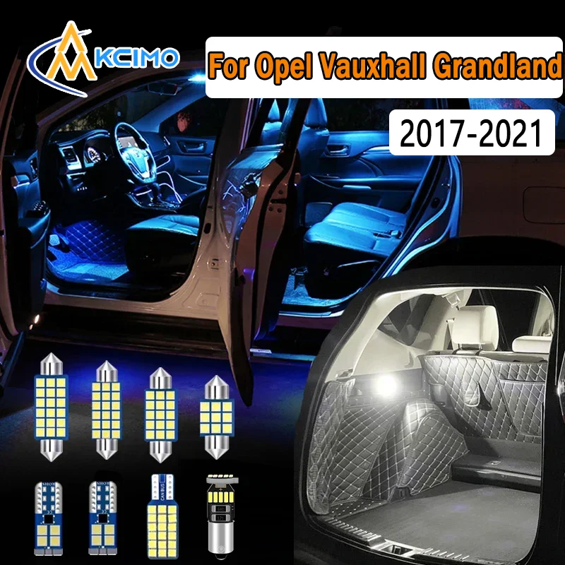 

For Opel Vauxhall Grandland X 2017 2018 2019 2020 2021 Car New LED Interior Light Kit Canbus No Error Reading Lamp