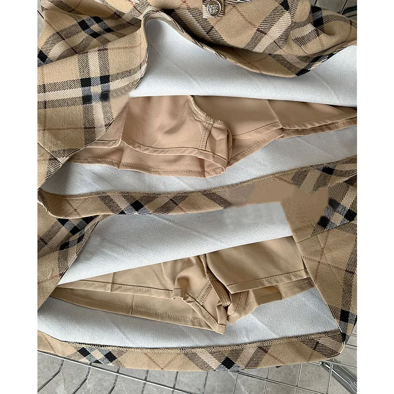 الخريف الشتاء الإناث شيك خمر عالية الخصر التنانير النساء مصمم ألف خط التنانير الفتيات الكورية موضة القهوة التنانير #5