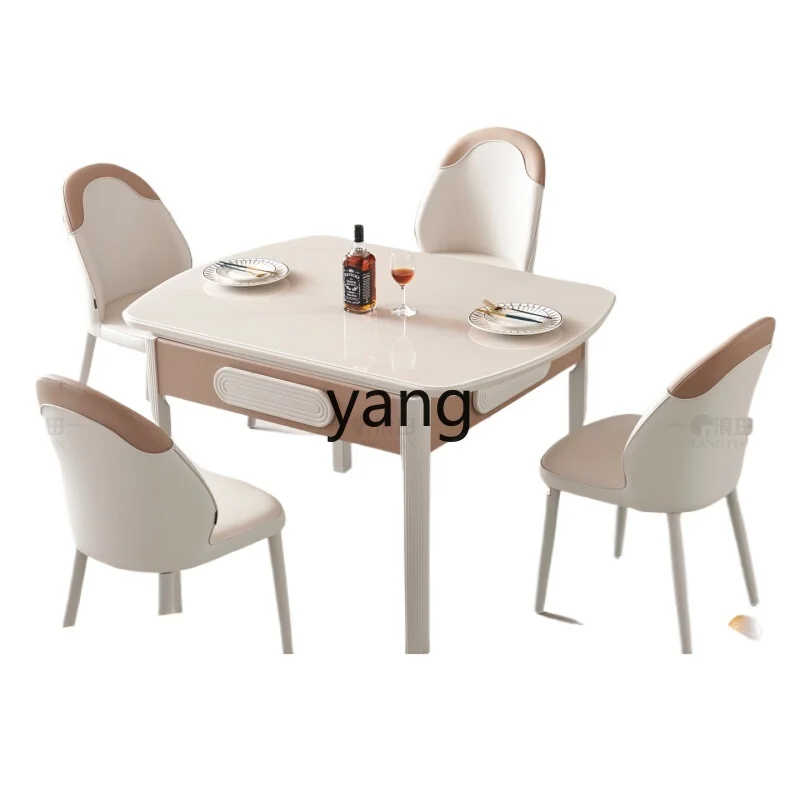 

LH solid wood mahjong dining table dual-purpose automatic mahjong machine household integrated long table becomes round