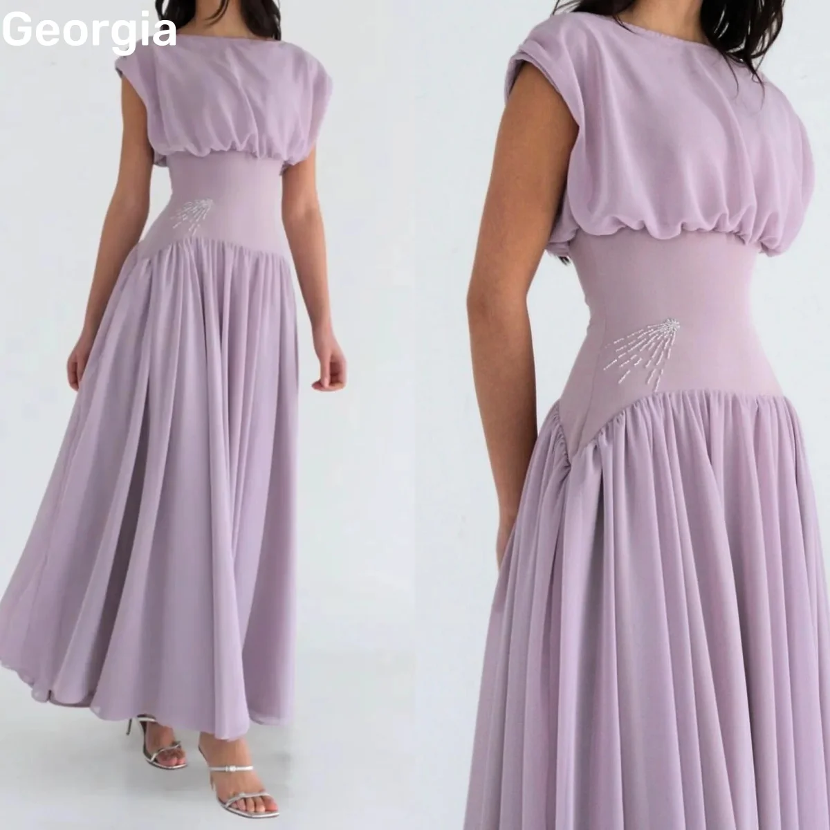 

Customized فساتين سهرة A-Line Dresses For Prom Scoop Neckline Floor-Length Formal Occasion Dresses Zipper Up Birthday Dresses