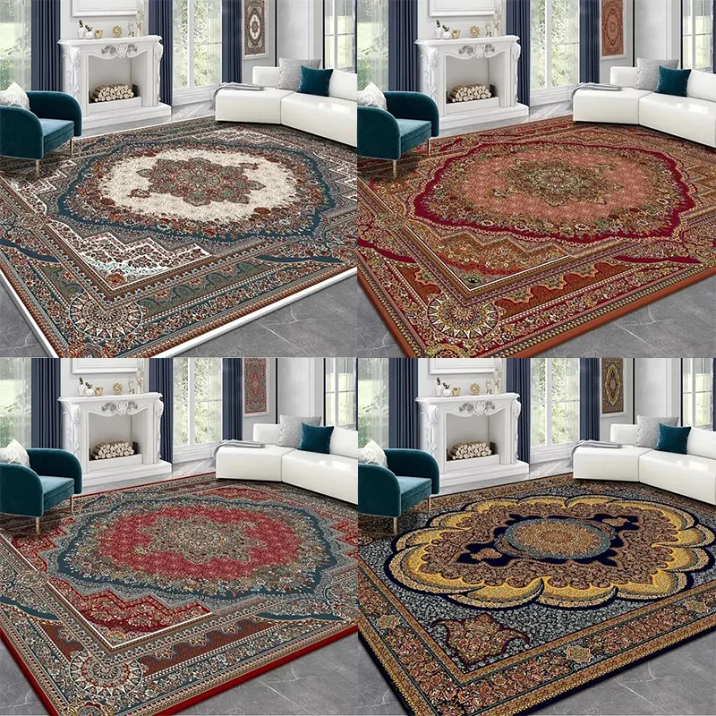 

Persian Retro Large Rug For Living Room Bedroom Bedside Study Balcony Kitchen Non-Slip Mat