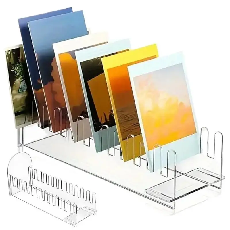 Greeting Card Display 12 Tier Acrylic Card Rack Display Stand Clear Greeting Card Organizer Postcard Holder Portable Bookmark &