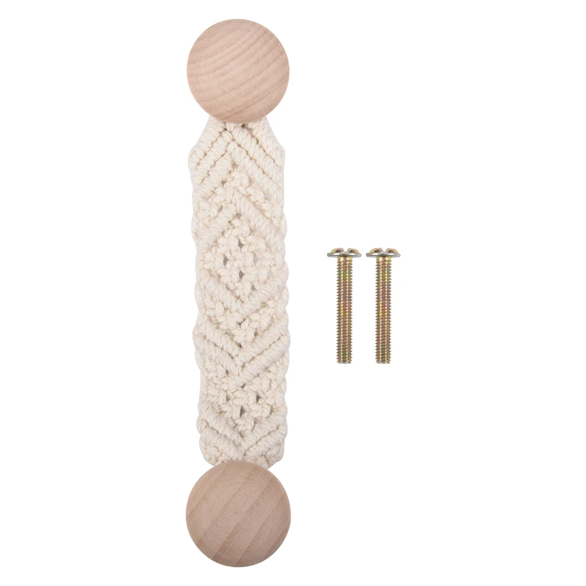 Bohemian Hand-Woven Door Handle Drawer Wardrobe Handle Beech Wood Cotton Rope Handle Homestay Hotel Decoration