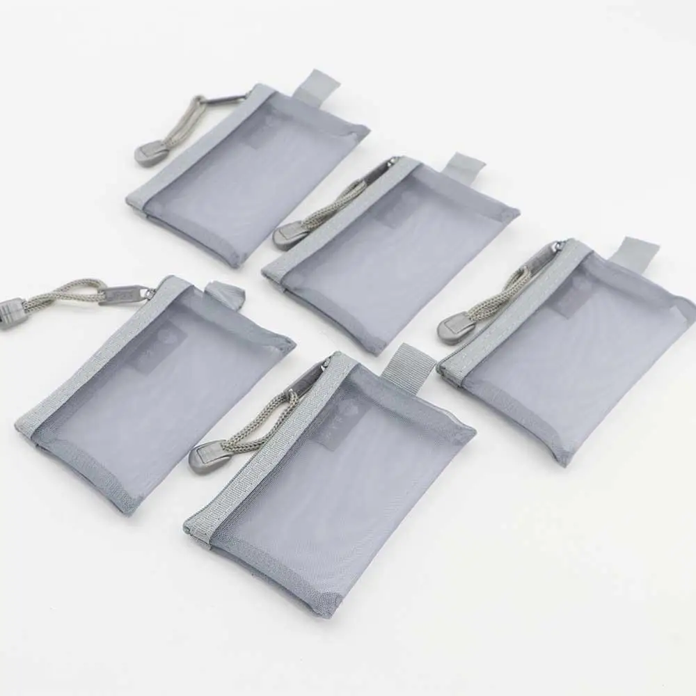 3 Color Portable Earphone Credit Card Stationery Bag Lipstick Mesh Card Bag Key Storage Bag Coin Purse Sundries Organizer