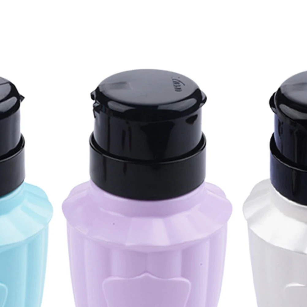 

3 Pcs Nail Polish Remover Pump Bottle Durable Lockable Design Travel Size Liquid Storage Subpackage Beauty Tools Manicure