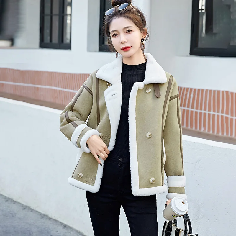 Suede Lambhair Short Style 2024 Winter New Loose Fur One-Piece For Women's Jacket