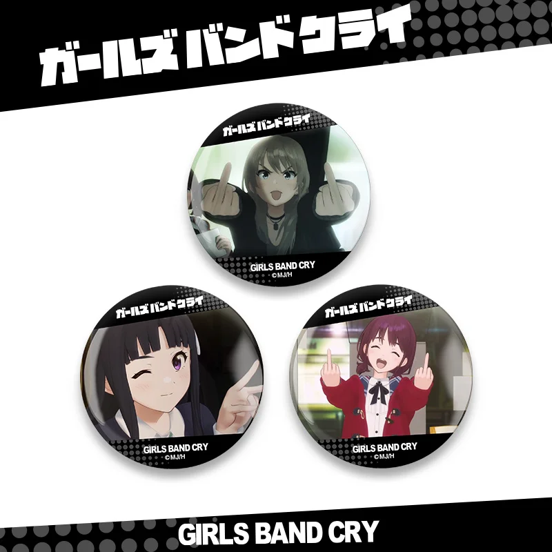 Anime Girls Band Cry NINA ISERI MOMOKA KAWARAGI Cosplay Pins Metal Badge Itabag Button Brooch ita-bag Decor Gift