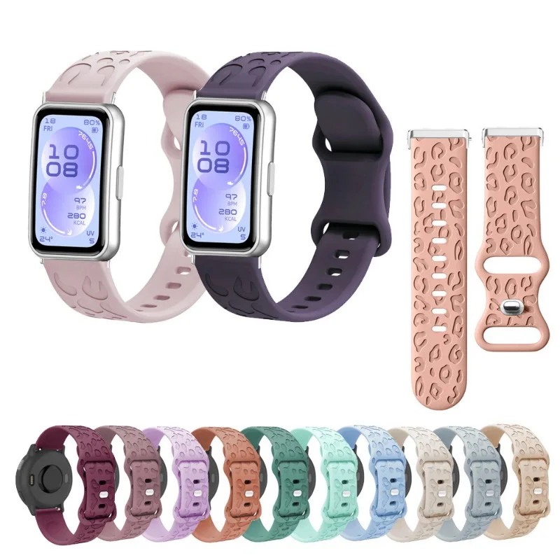 

Silicone Strap+Stainless Steel Metal connector For Huawei Band 11/11 Pro NFC Smart Watch Engraved Band