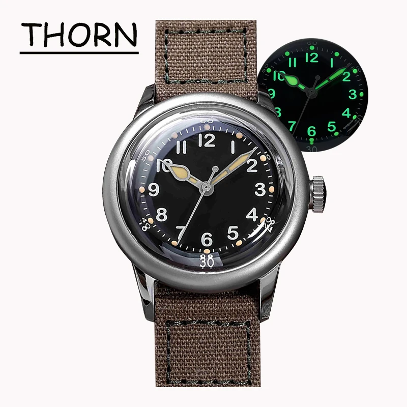 

THORN A11 Men Retro Military Watch Titanium NH35 Movement Automatic Sapphire Crystal 200M Waterproof Retro Homage Wristwatch