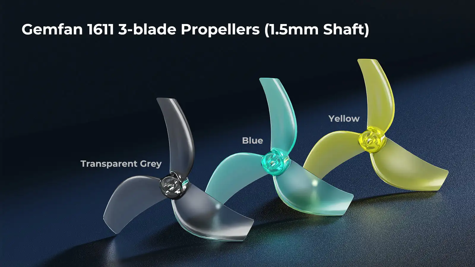 BETAFPV Gemfan 1611 3-Blade Propellers (1.5mm Shaft) CW CCW for LAVA 1102 / 0802SE Brushless Motor Pavo Femto Drone