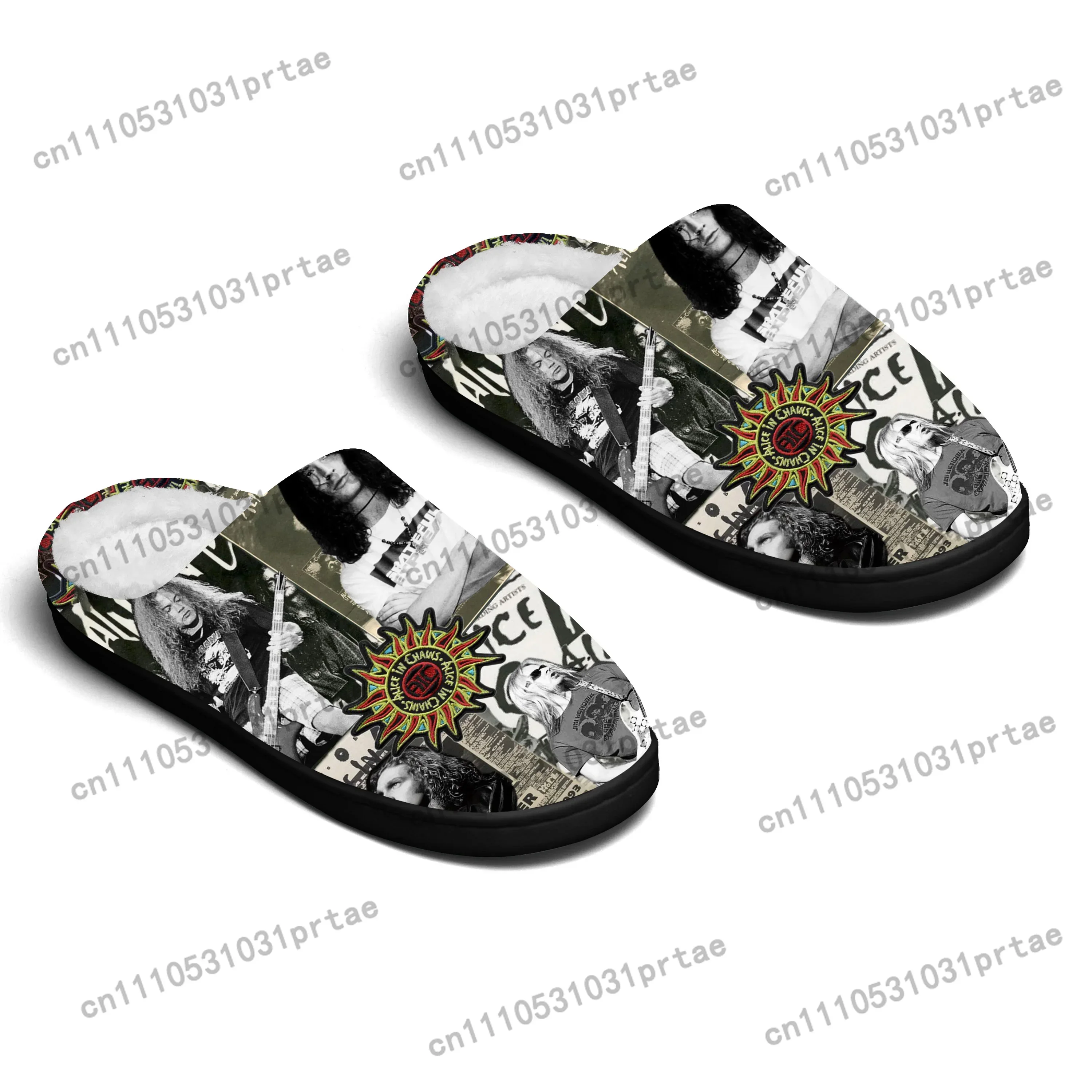 Alice In Chains Metal Rock Band Po Home Cotton Slippers Mens Womens Bedroom Keep Warm Cotton Slippers SPA Slipper Custom Slipper