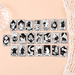 8 Pcs 39*23 MM Black White Cat Tarot Card Charms Acrylic Sun Moon And Lover Pendant For Earring Necklace DIY Making Accessories