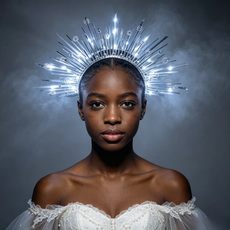 Light Up Sunburst Halo Crown, Silver Radiant Headpiece with LED Glowing Lights and Rhinestones, Headband for Bridal Photoshoot