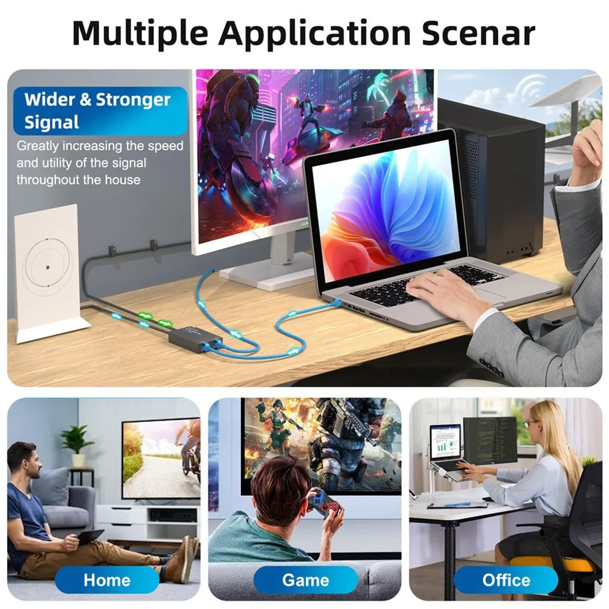 popop For Starlink 2 Ports Ethernet Adapter for Dish Antenna Satellite Internet V2 Powerline for Wired External Network GEN2