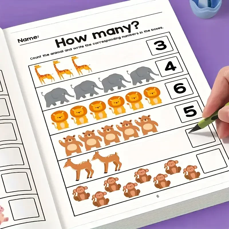 64-Page Math Workbook: & Kindergarten Number Practice Book with Tracing, Writing Activities-Interactive Early Learning Workbook