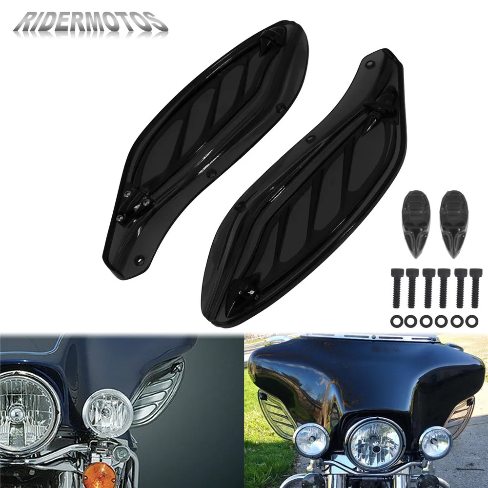 

Motorcycle Adjustable Windshield Air Deflector Side Wing ABS For Harley Touring Road King FLHR FLHT CVO Limited FLHTKSE 96-2013