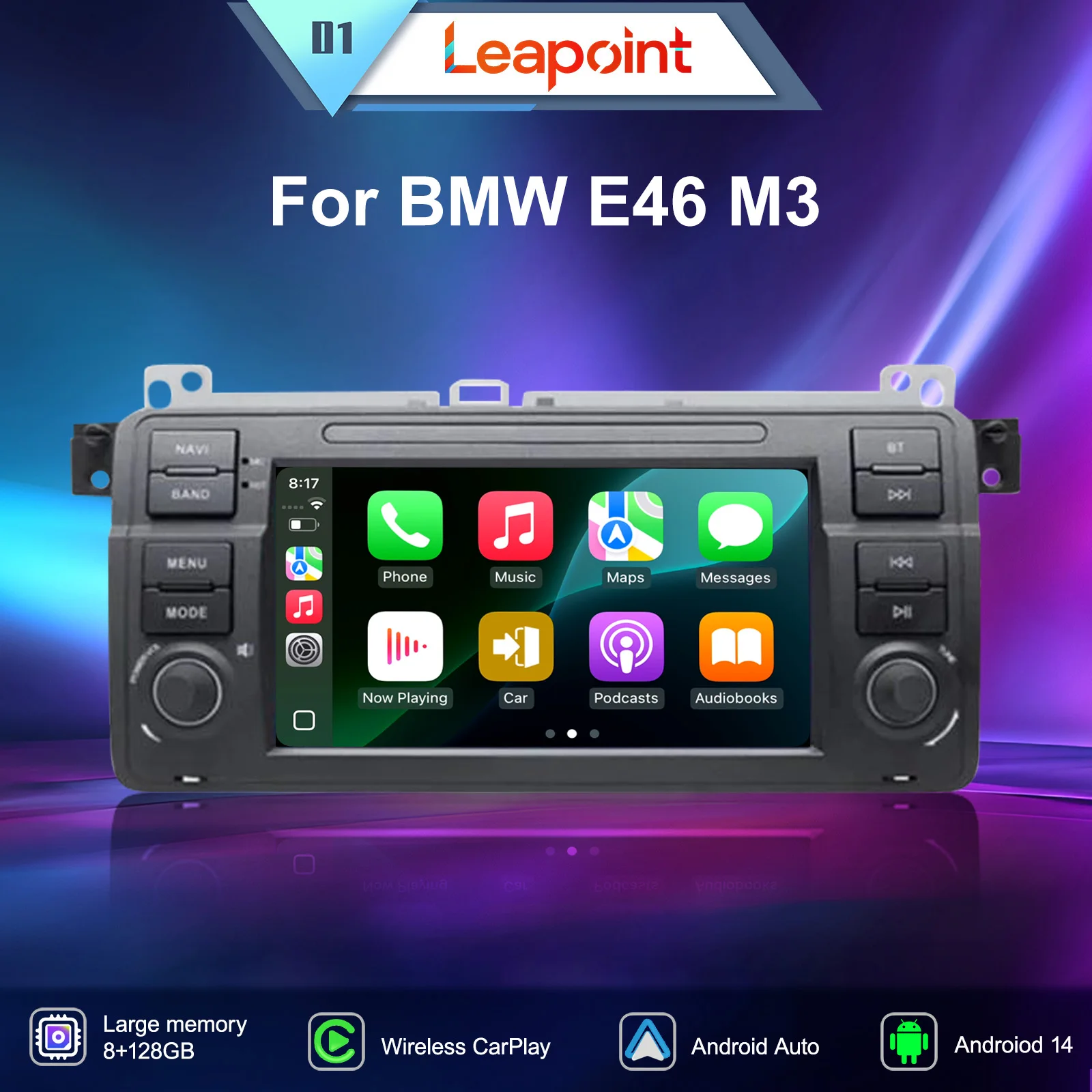 

Leapoint Wireless Carplay Car Radio For BMW E46 M3 318 320 325 330 335 Rover 75 Multimedia Player 4G GPS Navigation Autoradio