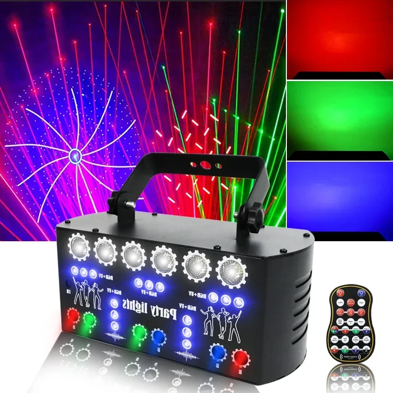 27 Eyes Mixed Effect Party Light DJ Disco RGB Laser Strobe DMX Lighting UV Christmas Decorations For Festival Event Show Family