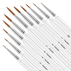 11pcs Miniature Paint Brushes Art Painting Brushes Weasel Hair Paint Brush Gouache Watercolor Oil Paints Artists Hand Painted