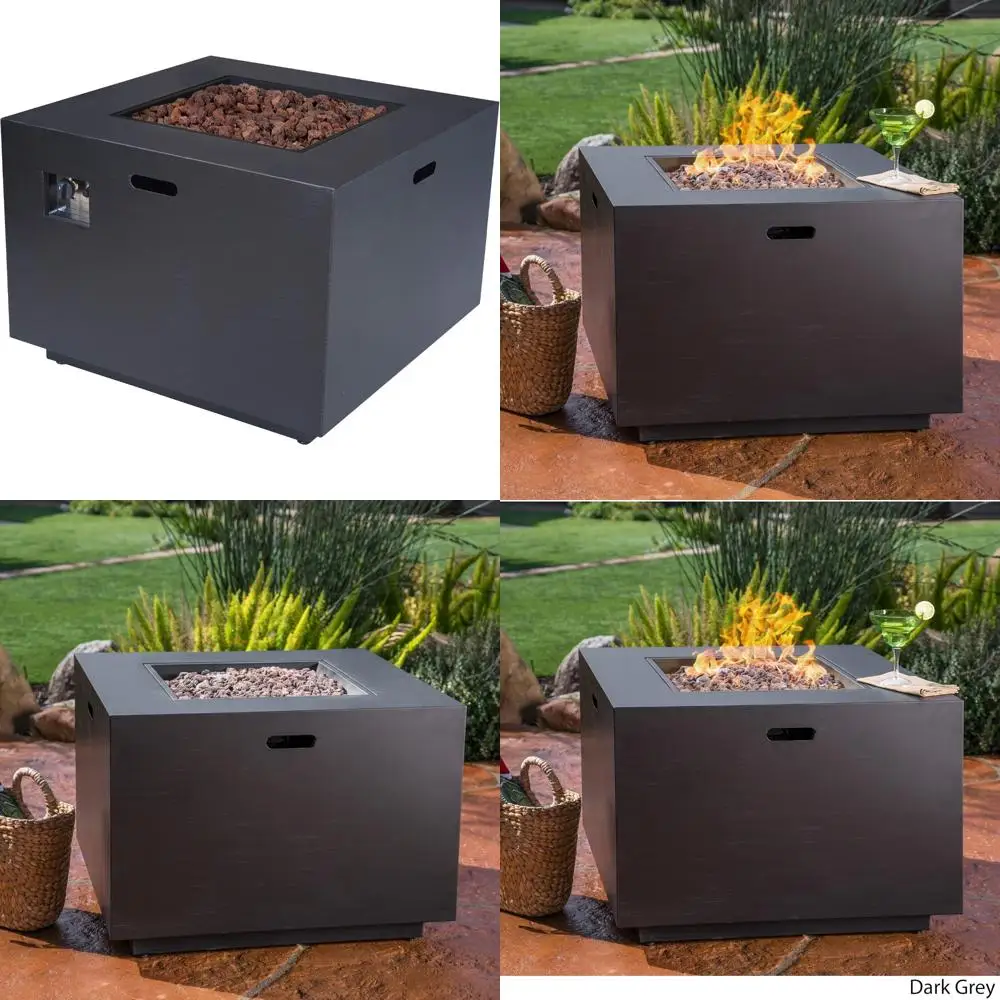 

Christopher Knight Home Wellington 33 Outdoor Iron Fire Pit with 50,000 BTU Heat Output, Dark Grey