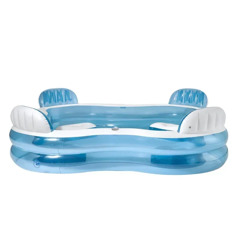Inflatable backrest seat family pool PVC parent-child interactive outdoor swimming pool