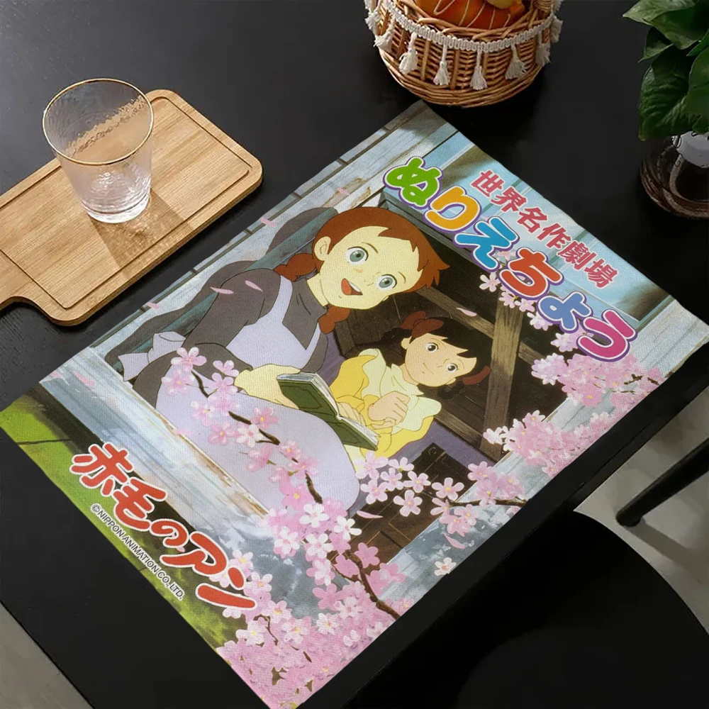 Akage no Anne Placemat Cotton Linen Fabric Table Mats Family Dinner Tableware Kitchen Table Mat 30X40cm