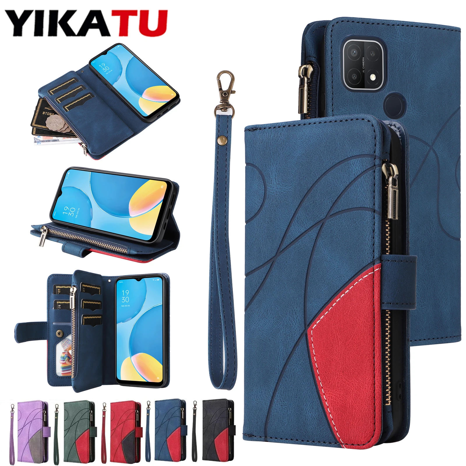 

Storage Compartment Leather Wallet Case For OPPO Realme 9 Pro 8i V20 V11 P1 Pro 5G Narzo N63 50i Prime Magnetic Flip Card Funda