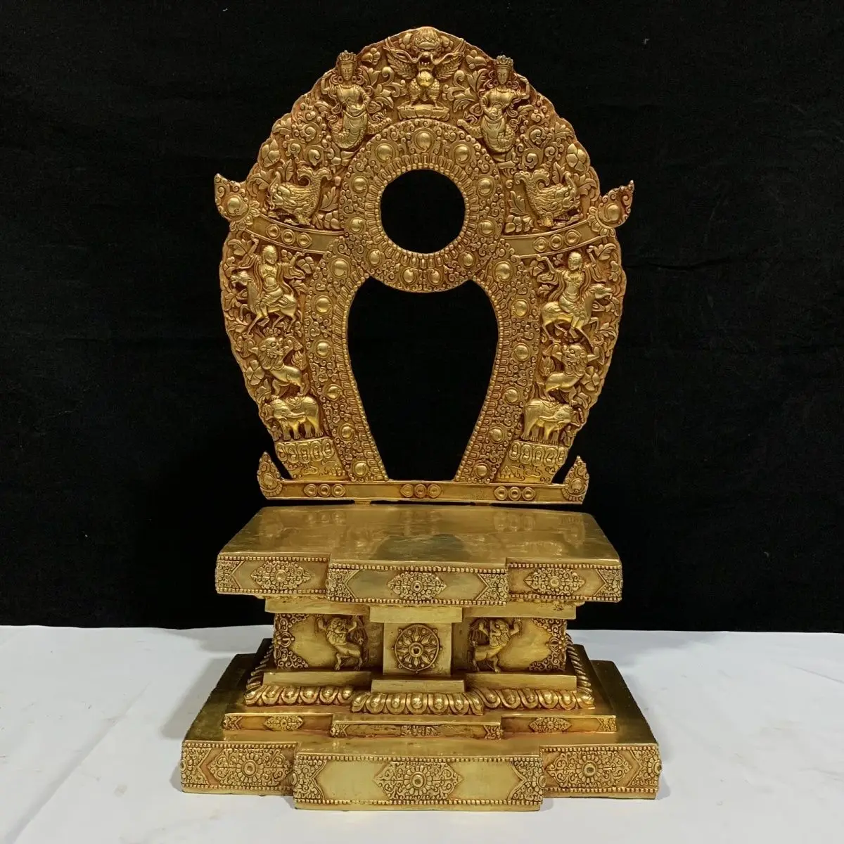 56 cm high diamond base Tibetan pure copper gilt one foot high Buddha statue special method base 10 inch bronze statue Buddha ba