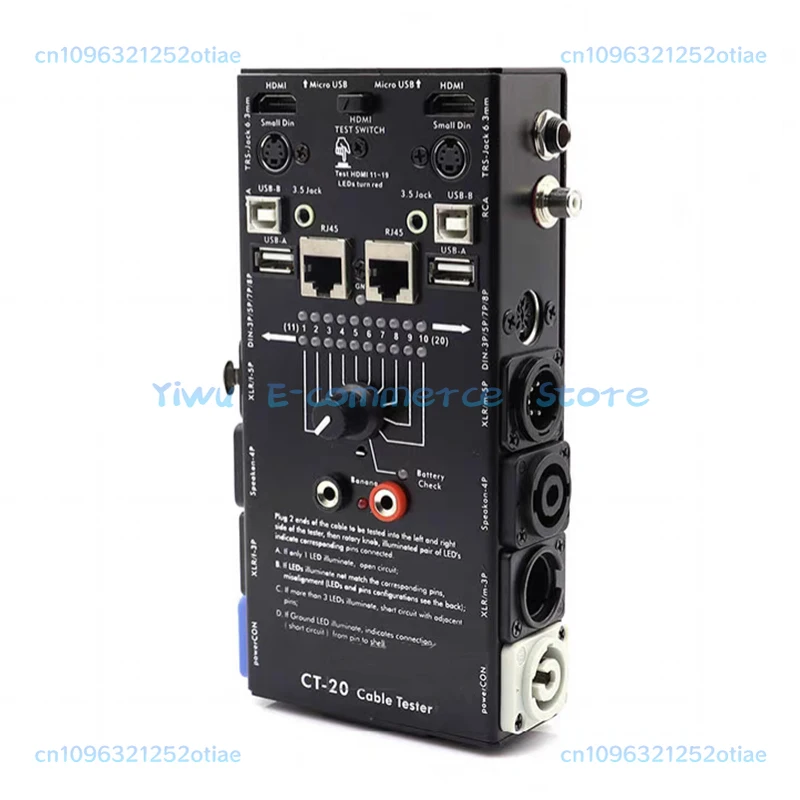 CT-20 Multifunctional Line Tester Audio Line Xlr Signal Line Tester Hdmi Cable Tester BB