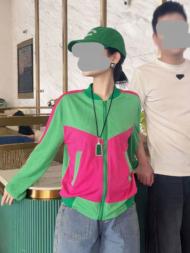 Zomer Dunne Ademende Kleur Blo Rits Lange Sve Dames Bovenkleding Zonbescherming Kleding Veelzijdige Europese Sle