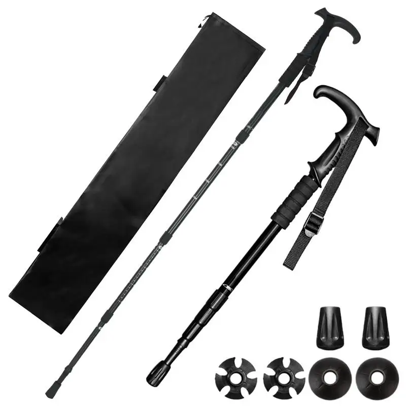 

Trekking Poles 2 Pieces Walking Poles Trekking Sticks Telescoping Ergonomic Handle Design Four-Section Equipment For Backpacking