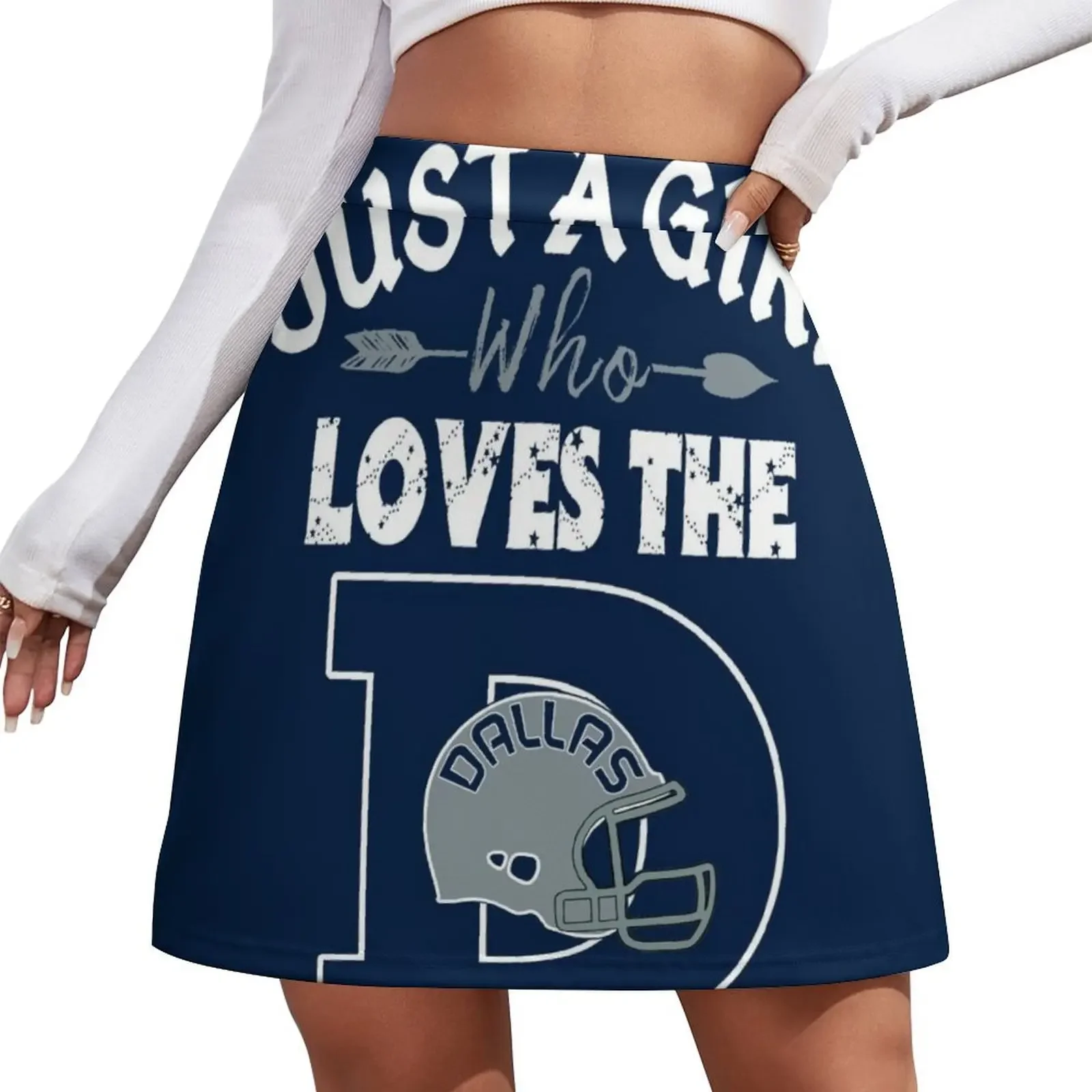

Just A Girl Who Loves The Dallas D Funny Retro Football Mini Skirt luxury clothes women cute skirt korean style clothing