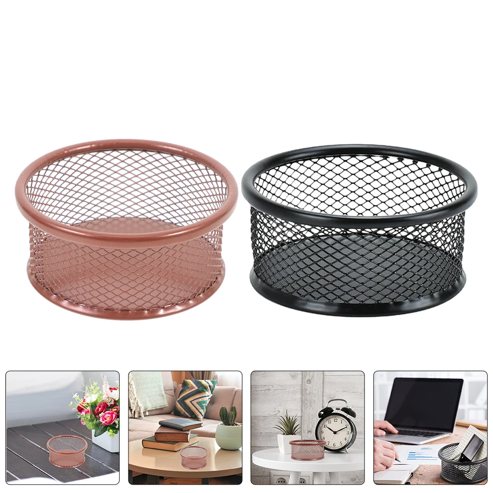 

Paper Clip ganizer Mesh Storage Bucket Desktop Stationary Holder Pen Pencil Cup Iron Notepad Rack Silver Accessories