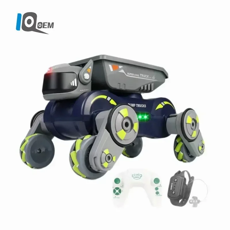 Cane robot RC a 8 ruote da 28 cm, giocattolo per auto telecomandato 2.4G, auto con bombe d'acqua acrobatico, auto da drift rc da arrampicata, ruote calde, spruzzo per animali, giocattoli per bambini