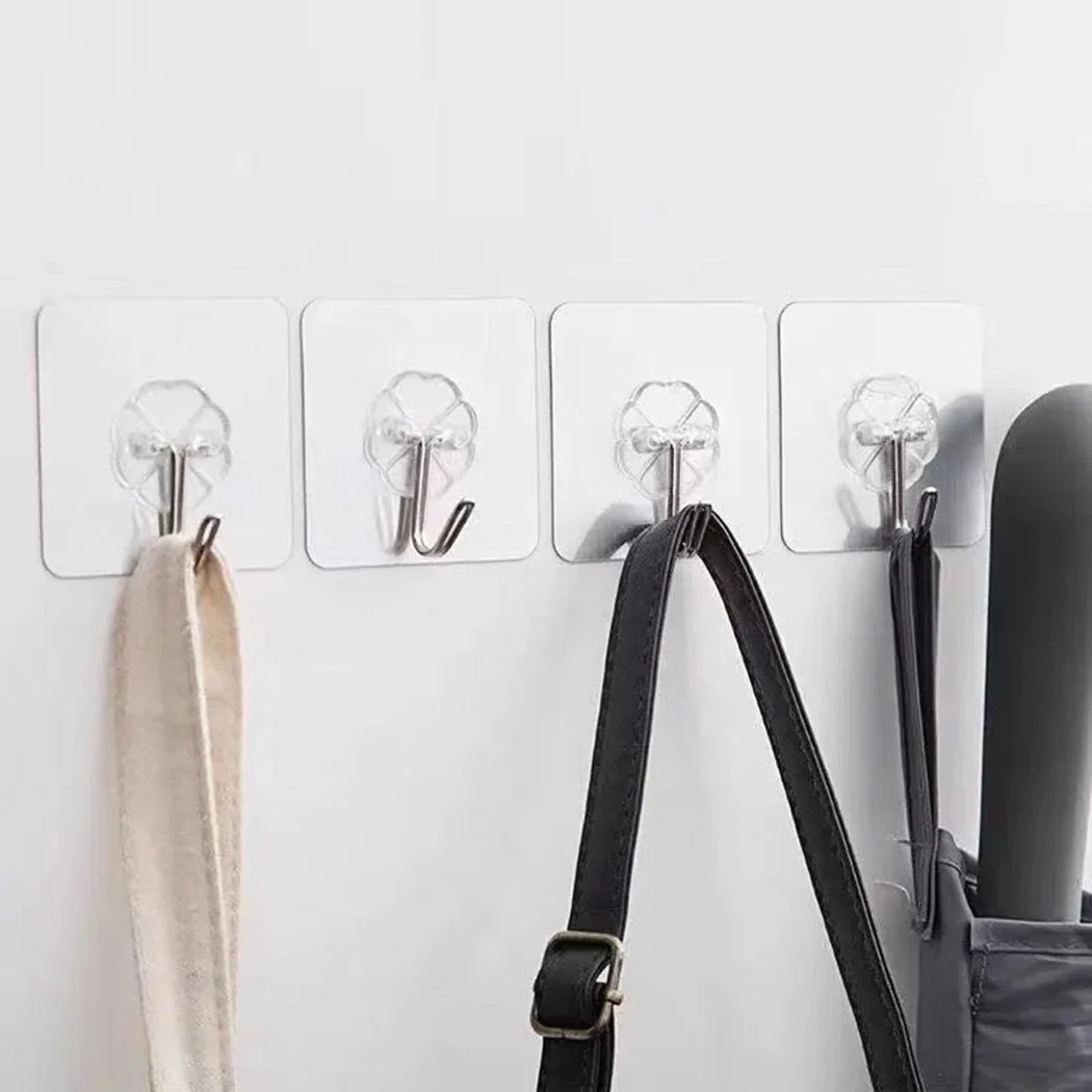 1 pz ganci trasparenti resistenti autoadesivi porta appendiabiti da parete ganci aspirazione carico pesante rack ventosa per cucina bagno