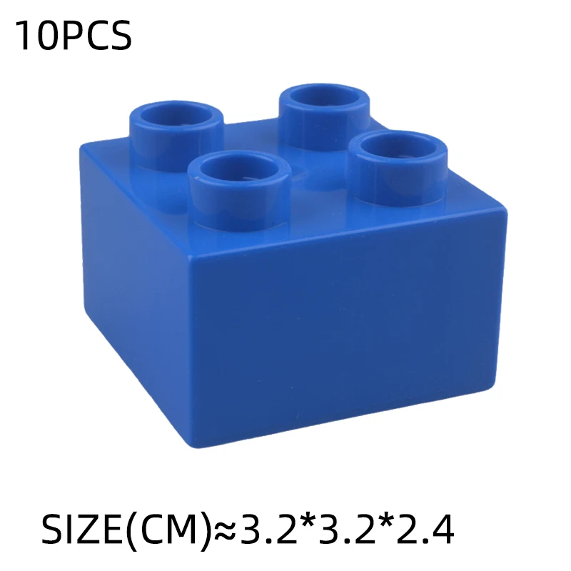 10 Stück 2x2 große bunte Bausteine groß 2*2 Punkt dicke Ziegel pädagogische kreative Kinderspiel zeug kompatibel – Detail 6
