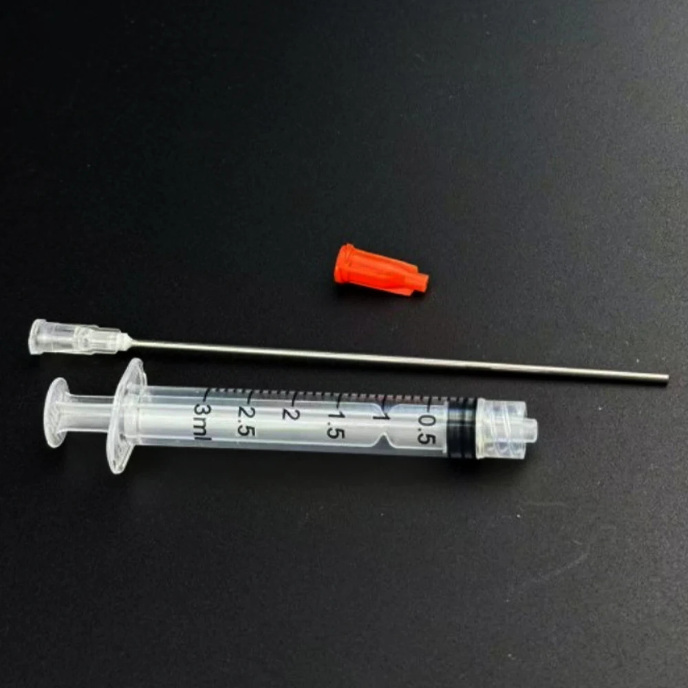 100ml Kunststoff-Luer-Lock-Spritze, Industriespritzen mit 4-Zoll-Klebstoff-Dosierspitze und Kappen für Öl, Klebstoff, Flüssigkeiten, Tierfütterung