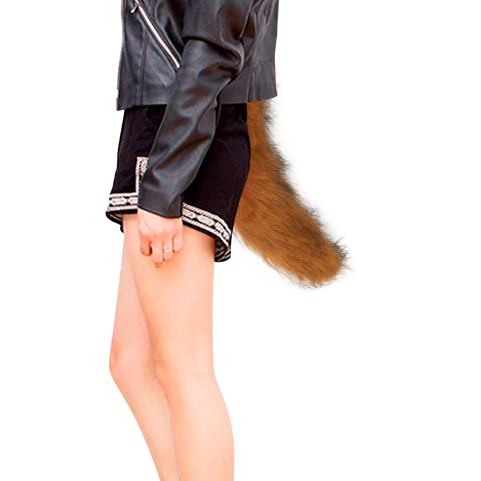 Faux Fur Keychain Animal Tail Furry Cat Fox Wolf Tail Cosplay Costume Props